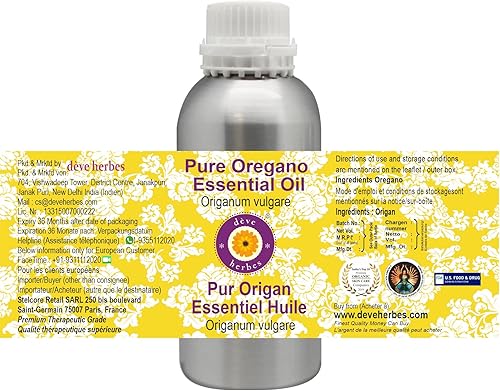 Miniatura 2 de Deve Herbes Aceite esencial de orégano puro (Origanum vulgare) destilado al vapor 21.3 fl oz (21 oz)