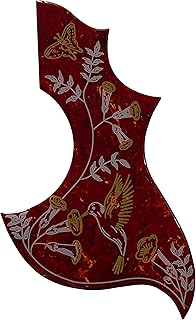 For Gibson Hummingbird Acoustic Guitar Self-Adhesive Pickguard (4 Ply Red Tortoise-1)