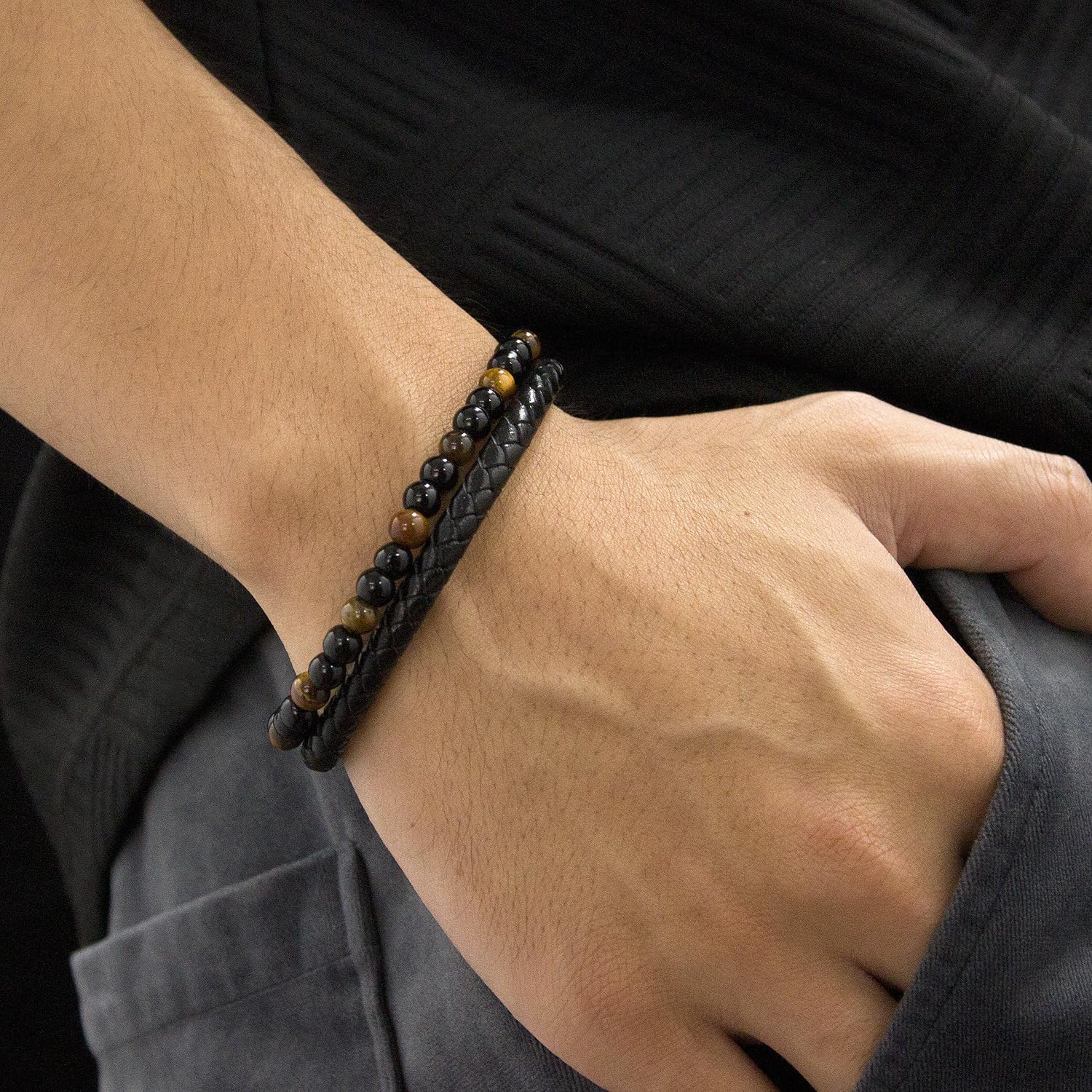 Graduation Bracelet For Men, Black Braided Leather With Stainless Steel Compass Bracelets Engraved Love You Always To A Wonderful Young Man Graduation Gift Jewelry For Him