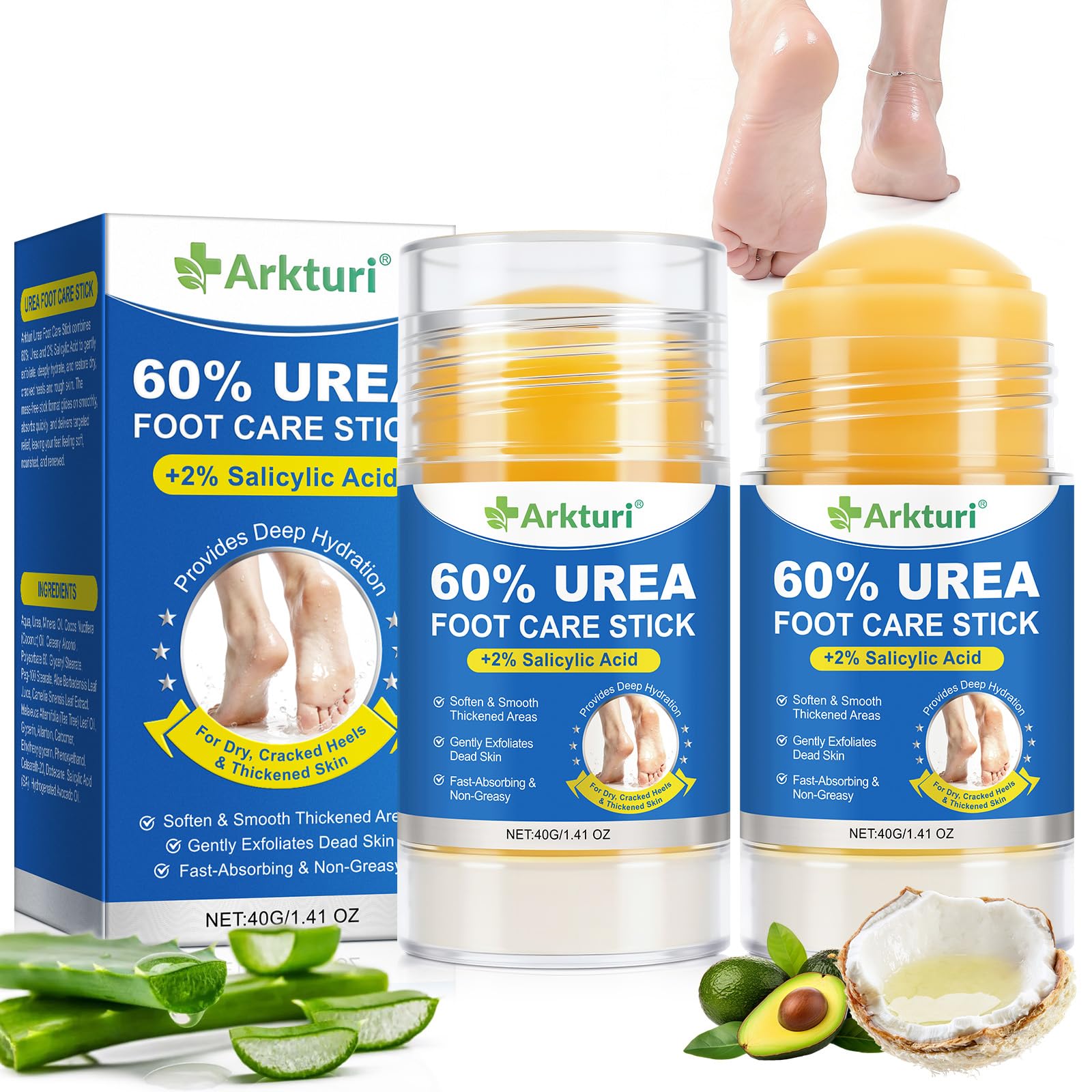 Crema de Urea para Pies 80g 60% Reparador Intensivo para Talones Agrietados
