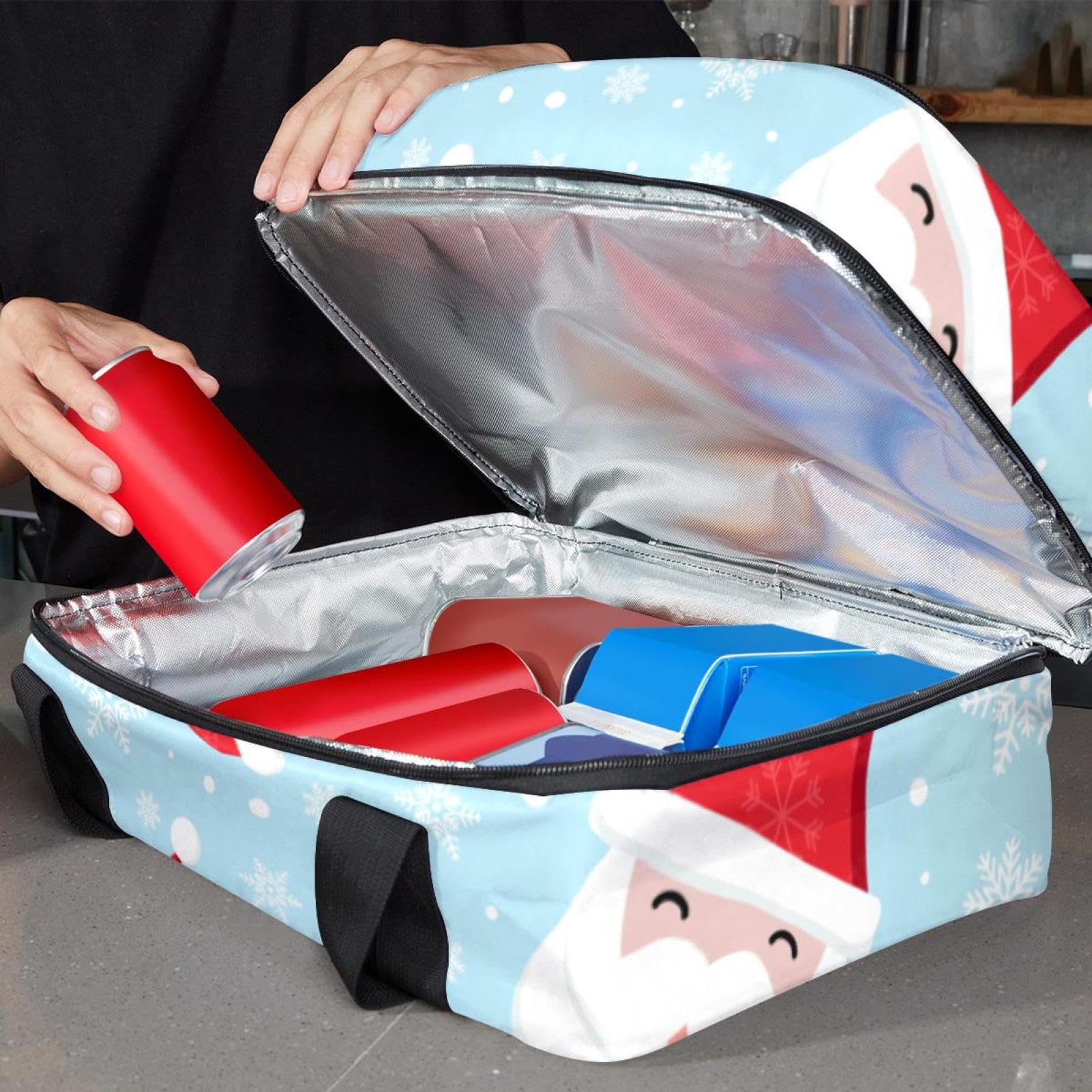 Grand sac à déjeuner isotherme pour homme et femme, double couche, étanche, étanche, réutilisable, sac fourre-tout pour le travail, l'école, le pique-nique, la plage, le camping, les voyages, le Père
