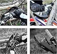 Vista 5 de RUTU - Kit universal de 7/8" CNC para manillar y protectores de motocicleta con empuñaduras, almohadilla para el pecho, abrazadera