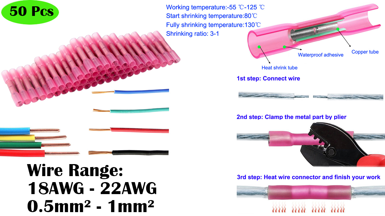 800/300/250Pcs heat shrink butt crimp terminals waterproof solder seal 800/300/250Pcs heat shrink butt crimp terminals waterproof solder seal