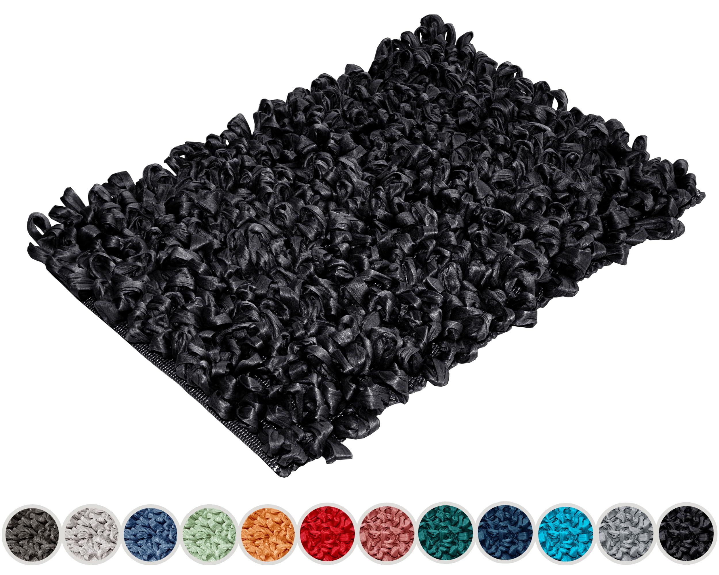 Lashuma Badteppiche für Fußbodenheizung Farbe: Schwarz kleine Badmatte Größe: 50x70 cm