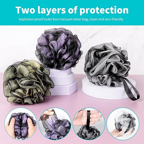 Miniatura 4 de Esponja de ducha para baño, esponja de ducha de malla suave, esponja exfoliante para mujeres y hombres, accesorios de baño, herramienta de limpieza