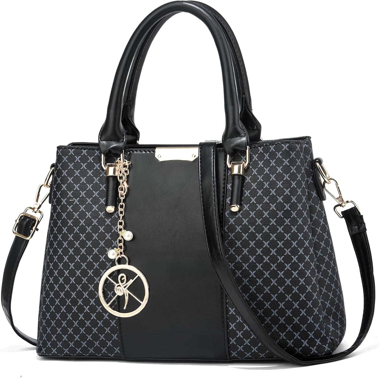 Purse and Handbags for Women, 3 Zip Compartments Tote Bag Designer Shoulder Purse Top Handle Satchel Bags