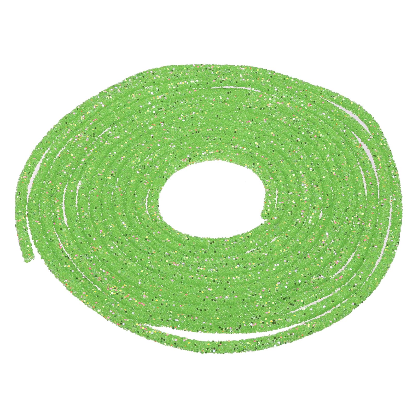 sourcing map 5 Yard 6mm 0.24 inch Glitter Sequins Rope Sequins Rhinestone Tube Cord for DIY Wedding Dresses Costume Clothing Shoes Jewelry Accessory Clear White — view 217