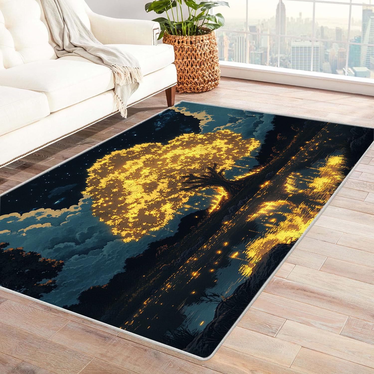 Paillasson entree et tapis de couloir jaune pour entrée accueillante