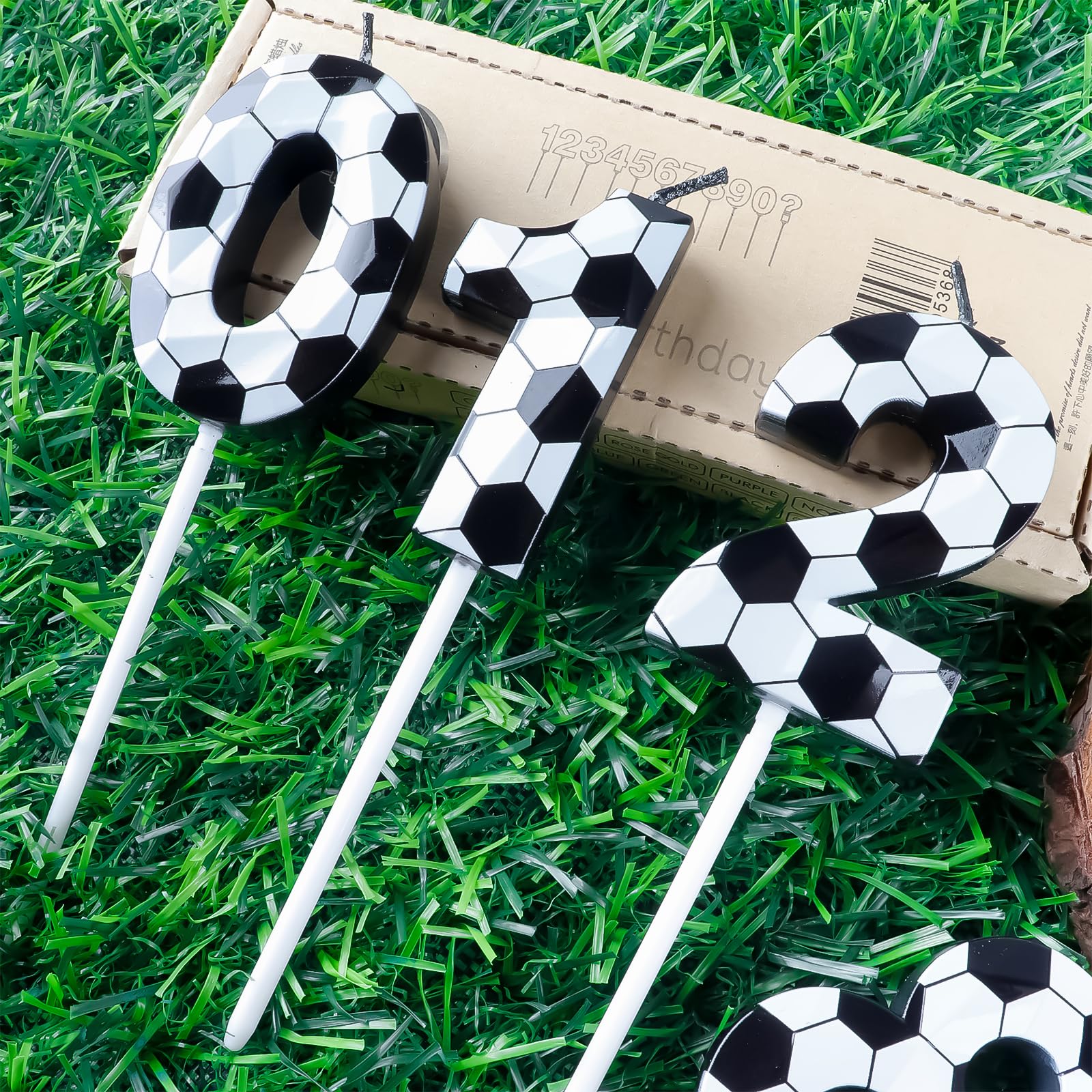 Bolosa Bougies D'anniversaire, En Forme De Chiffre 11, Pour 11e Anniversaire, Football, Pour Enfant, Avec Décoration De Gâteau, Blanc Et Noir