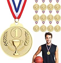 Hianjoo Metal Medals, Pack of 12 Zinc Alloy Winner Medal for Sports Contests Football Basketball Tennis Party Gift Spelling Bees Medal for Kids
