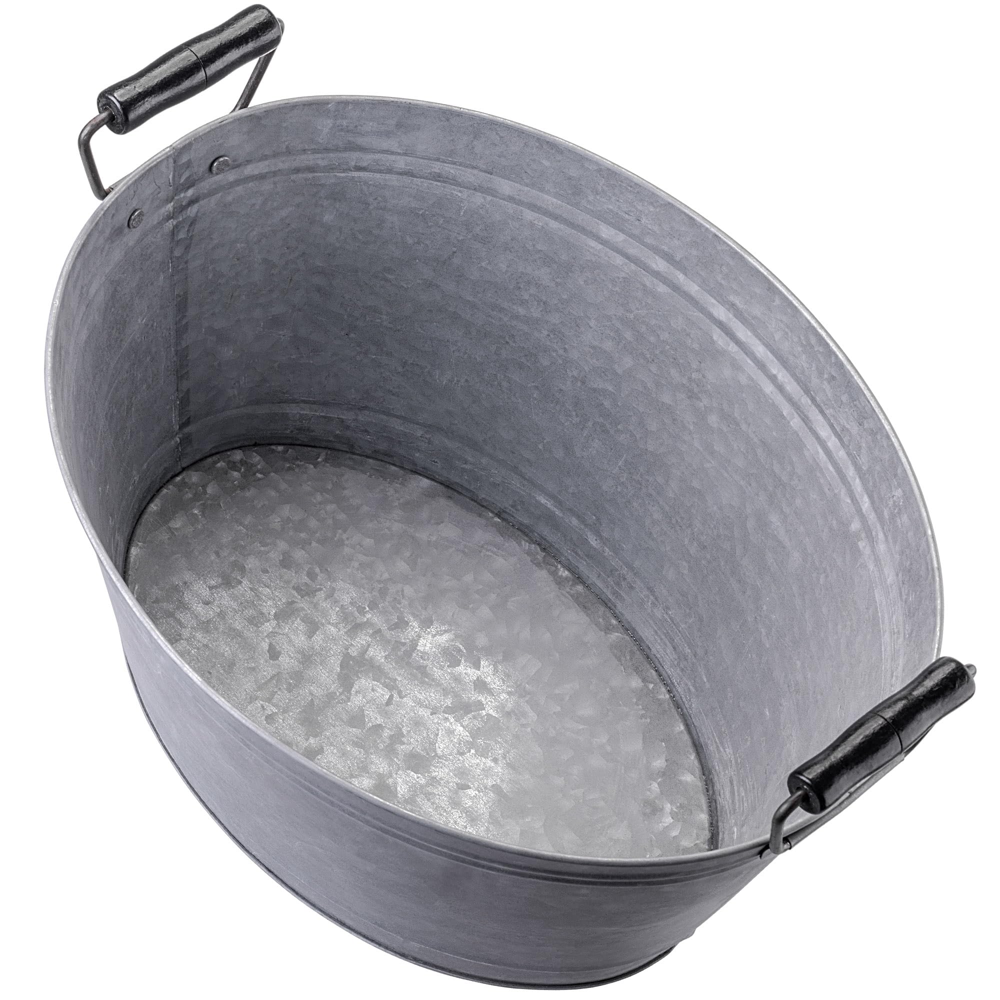 KADAX Lot de 4 bacs en zinc en 4 tailles : 6 l, 13 l, 19 l et 38 l, bac à plantes en acier galvanisé, idéal comme étang de jardin, bac à fleurs et seau à boissons (argenté)