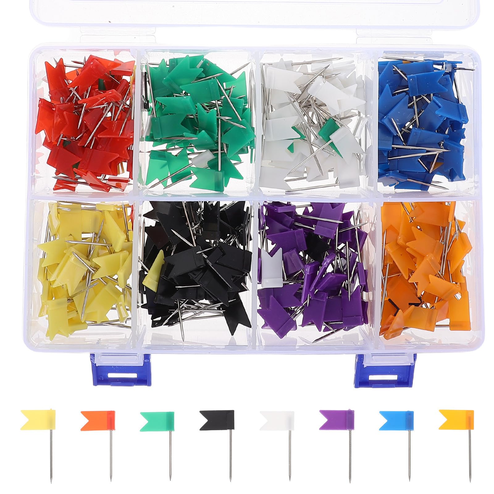 800 Unidades Pins de Colores para Mapas y Carteles, Alfileres de Plástico y Hierro para Oficina, Proyectos DIY Exhibición Flexible y Marcado Seguro