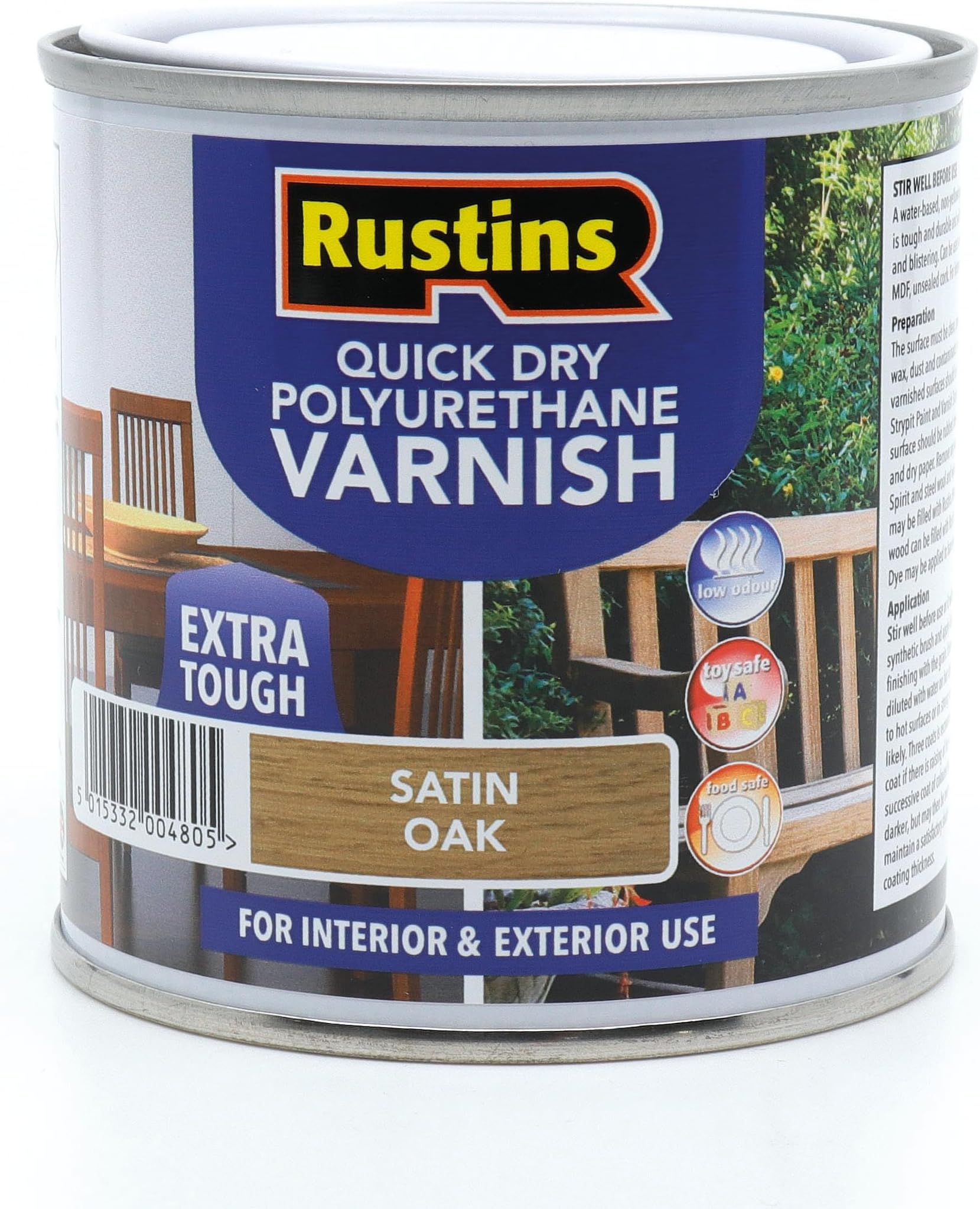 RUSTINS Quick Drying Poly Varnish Satin Oak 250ml Amazon.co.uk DIY
