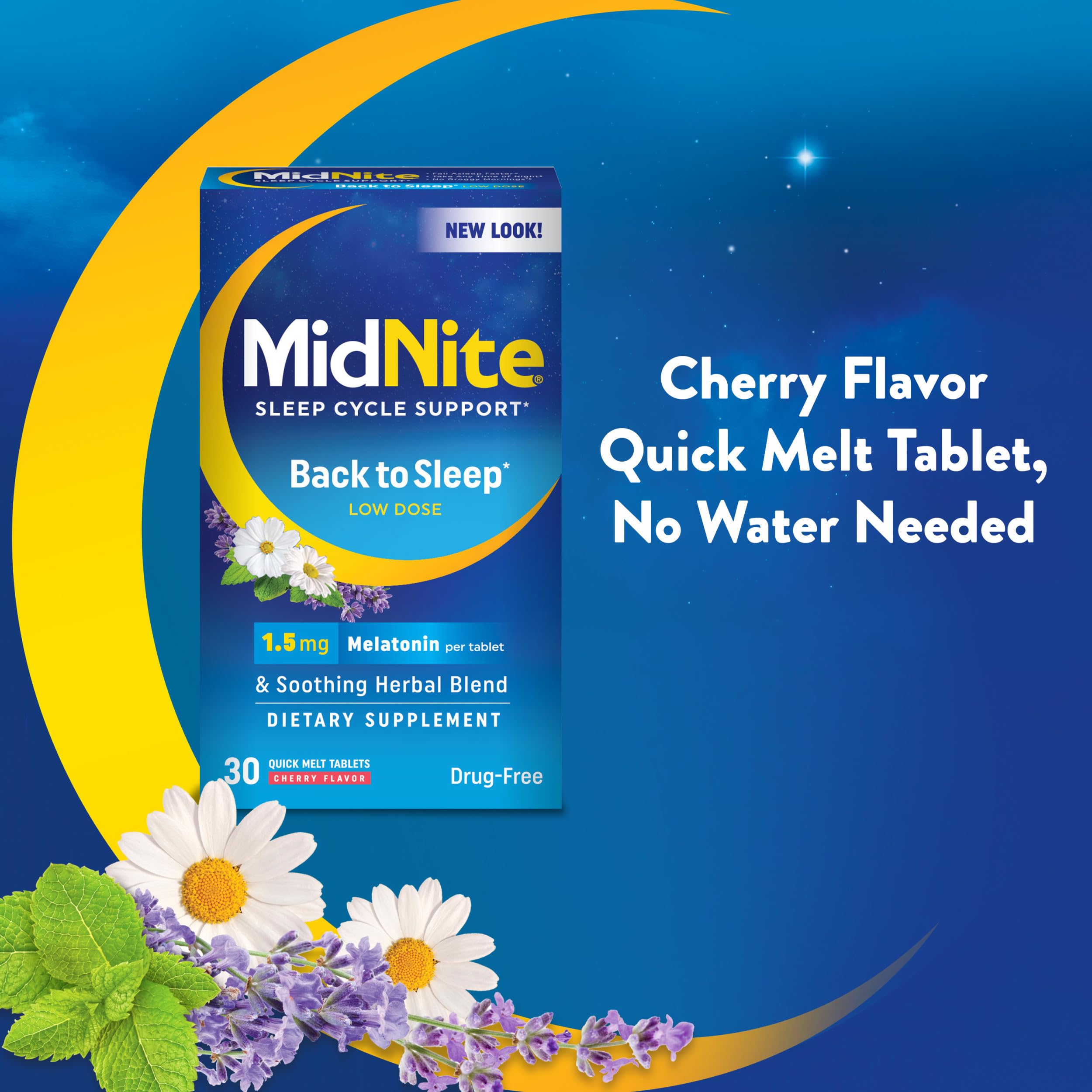 MidNite Back To Sleep 1.5 mg Low Dose Melatonin Sleep Aid, 30 Tablets, 2 Pk — Amazon image 7