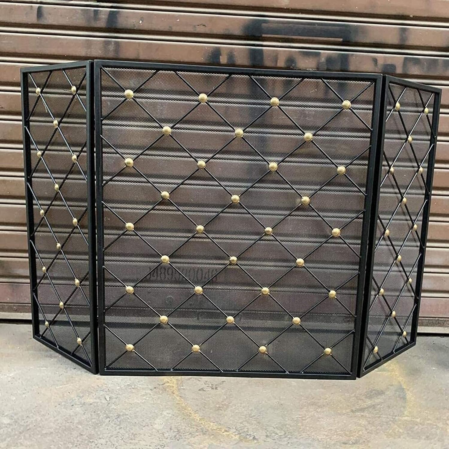 Mesh Fireplace Screen Fireplace Spark Protection Solid Fireplace Screen with Spark Guard Design Bronze Fire Screen with 3 Panels Easy to Fold Up and Put Away Bedroom Décor