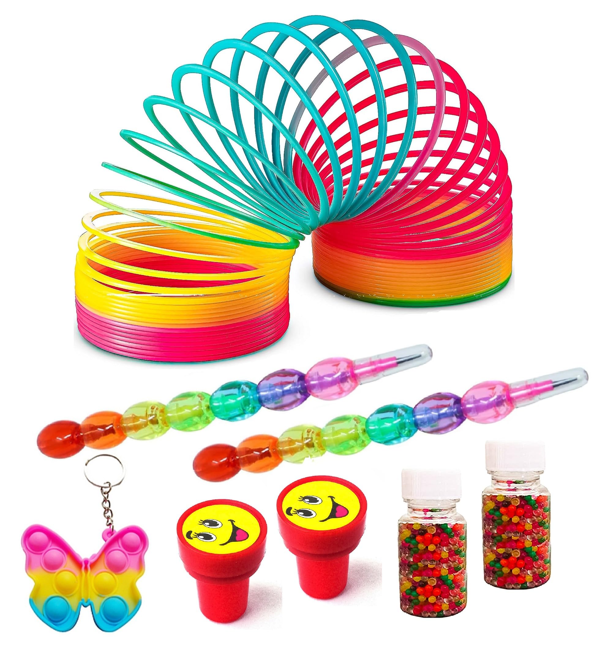 RZA Rainbow Spring Combo-8Pc One Rainbow Spring Toy /2 Moti Pencil /2 Stamp /2 Water Balls/ 1 Popet Key Chain For Kids Gag Toy (Multicolor) (B0CHFZGWR2) Amazon Price History, Amazon Price Tracker