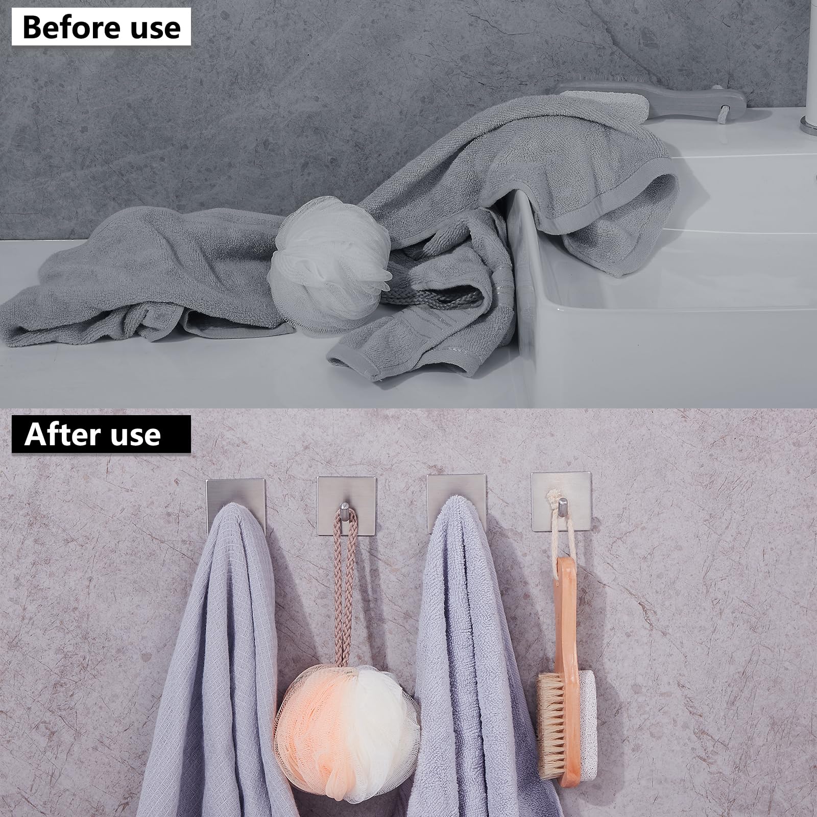 Josmimic Lot De 6 Crochets Auto-adhésifs, Crochets Adhésifs Extra