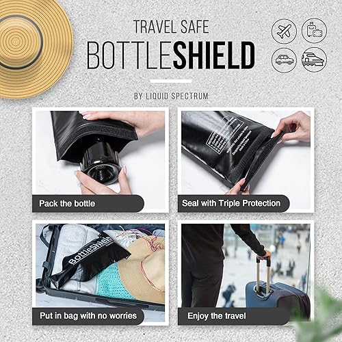 Miniatura 4 de Bolsa Protectora de Vino Reutilizable para Viaje por Bottle Shield (paquete de 3) - Traje de Envoltura con Amortiguación de Burbujas - Funda de