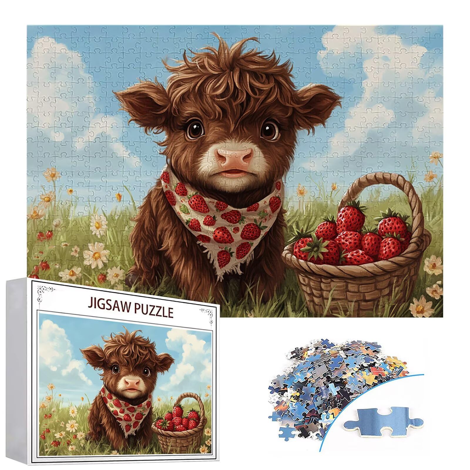 Puzzle 3000 elementów wołowina dla dorosłych truskawka 122 x 81 cm unikalne rzemiosło klasyczne 3D drewniana układanka do rodzinnych gier aktywnych, układanka do samodzielnego wykonania nawet do