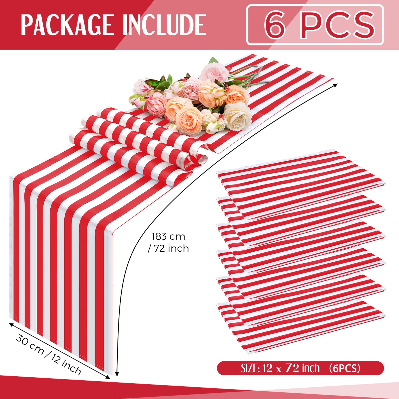 Chemin De Table à Rayures Rouge - Chemins De Table - Annette