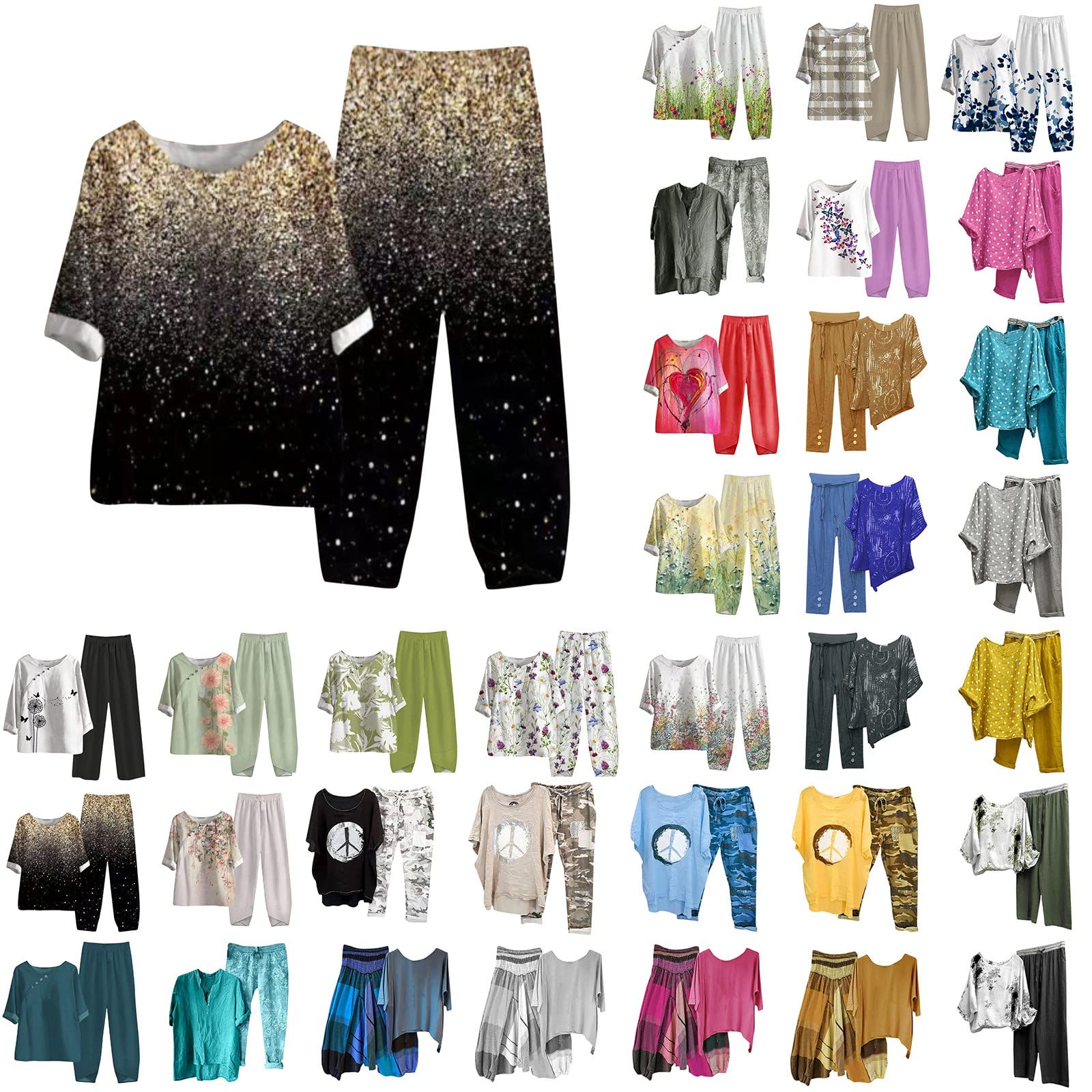 Overall Damen Sommer Baumwolle Und Leinen Anzug Casual Hemd Und Hose Hohe Taille Overalls Plus Size Sets Bequeme Kleidung Gymnastikanzug Für Frauen Sommer Für Strand Urlaub