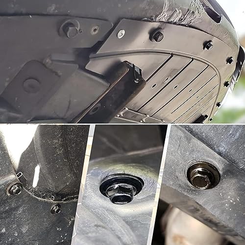 Miniatura 6 de Yumfugu 30 tornillos para guardabarros de automóvil, 0.62 x 0.66 pulgadas, cubierta de parachoques M6, perno de fijación de salpicaduras, tornillos