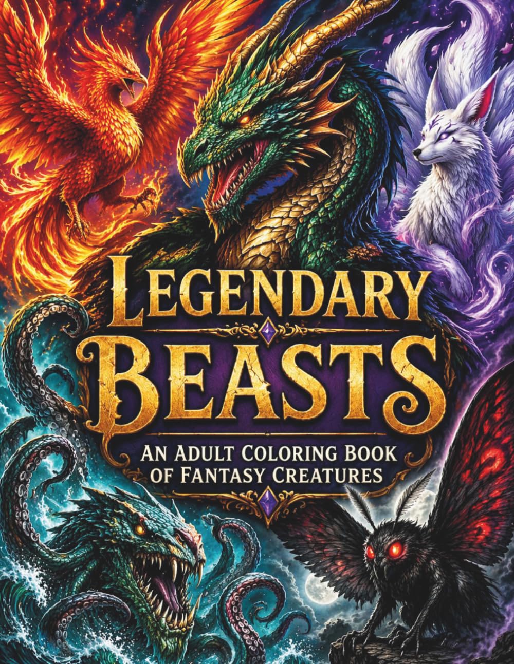 Legendary Beasts: An Adult Coloring Book of Fantasy Creatures (Legendary Coloring Books)