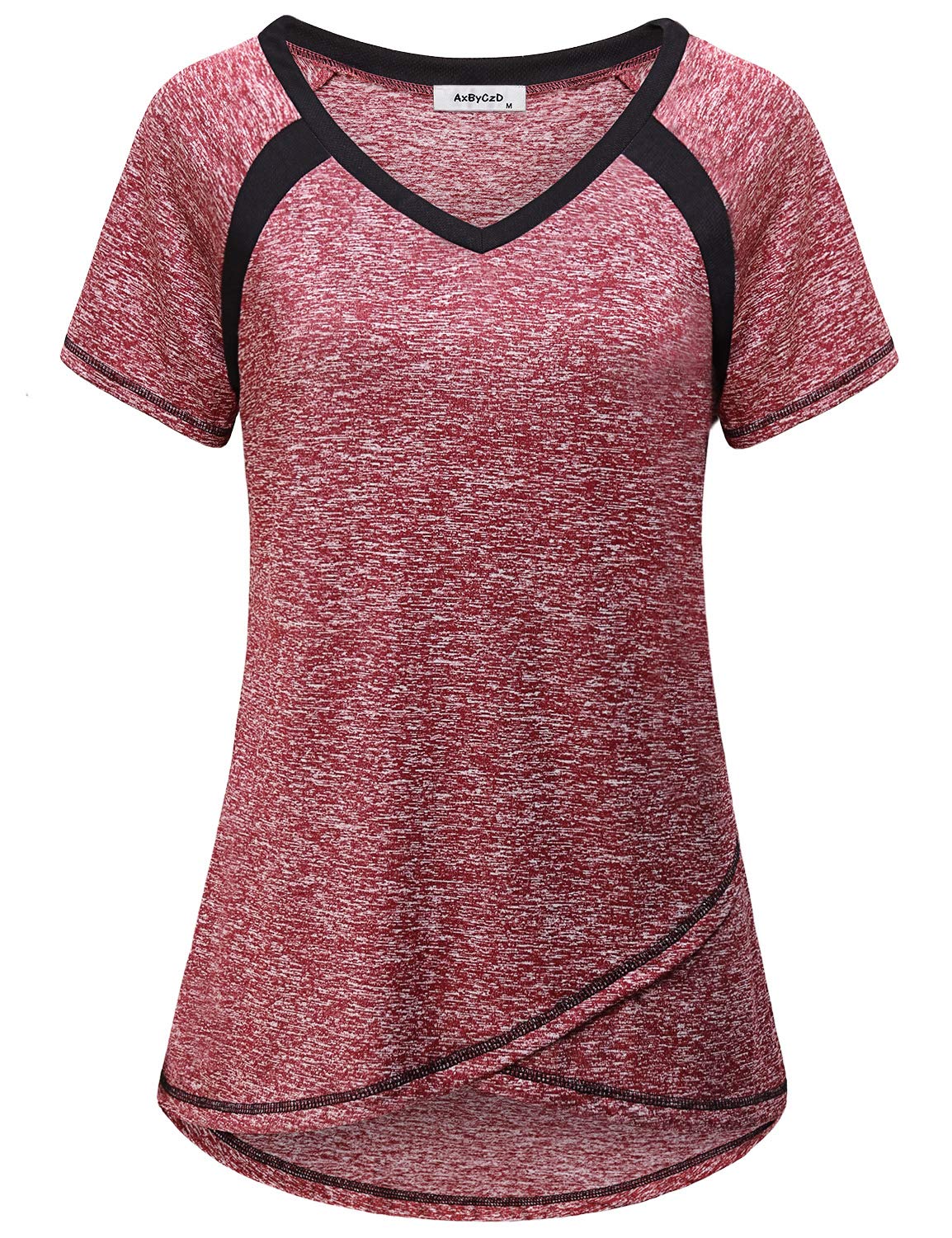 Womens Workout Shirts Fashion Casual Raglan Short Sleeve Yoga Gym Athletic Tops