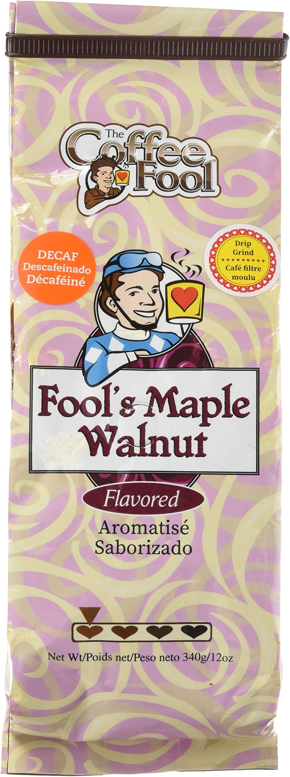 The Coffee Fool Drip Grind, Fool's Decaf Maple Walnut, 12 Ounce