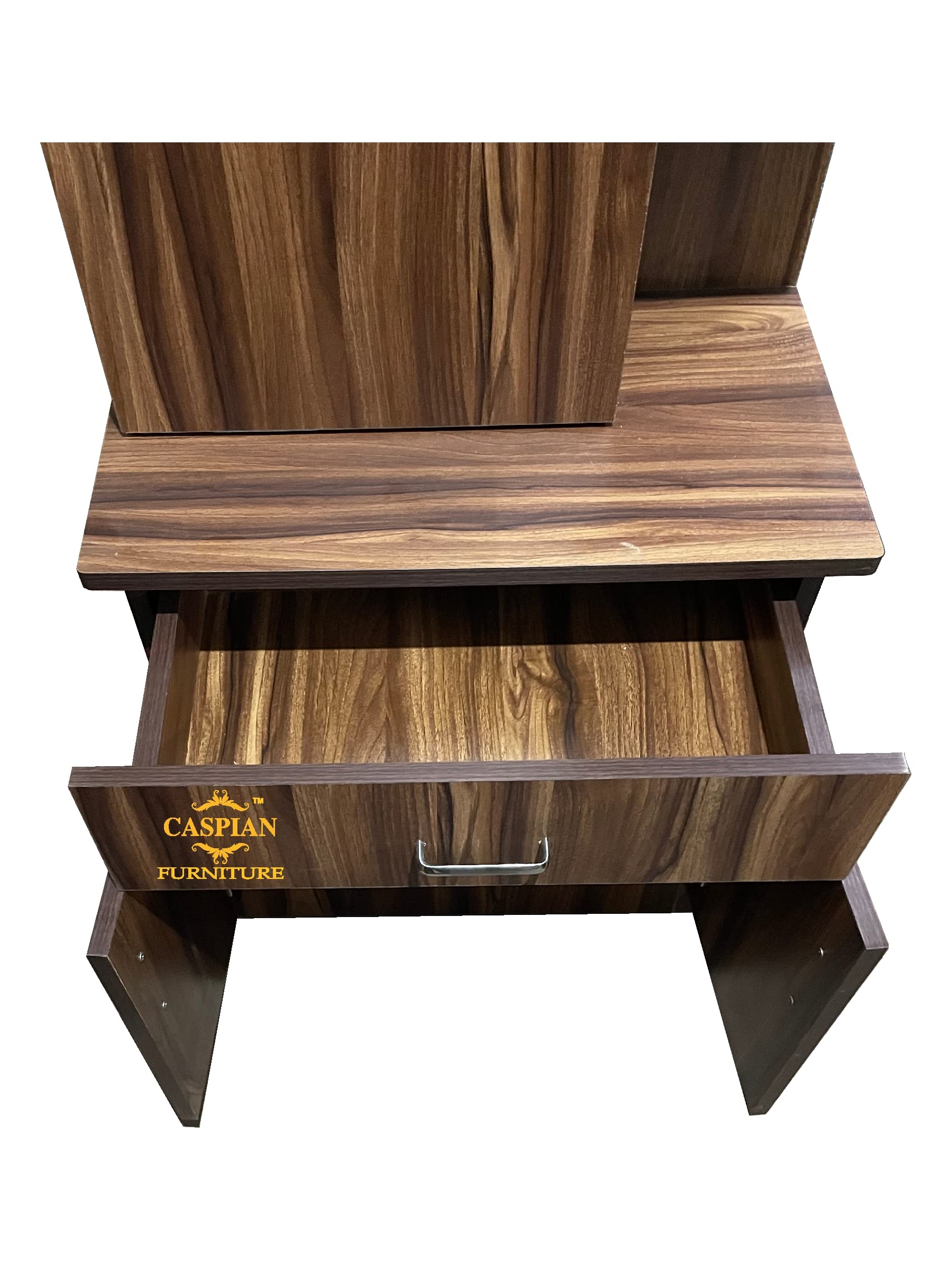 CASPIAN Furniture Dressing Table with Shelves and Drawer || Make up Table|| Organizer for Room Engineered Wood Dressing Table Classical Streak Brown 72 * 13 * 24 2