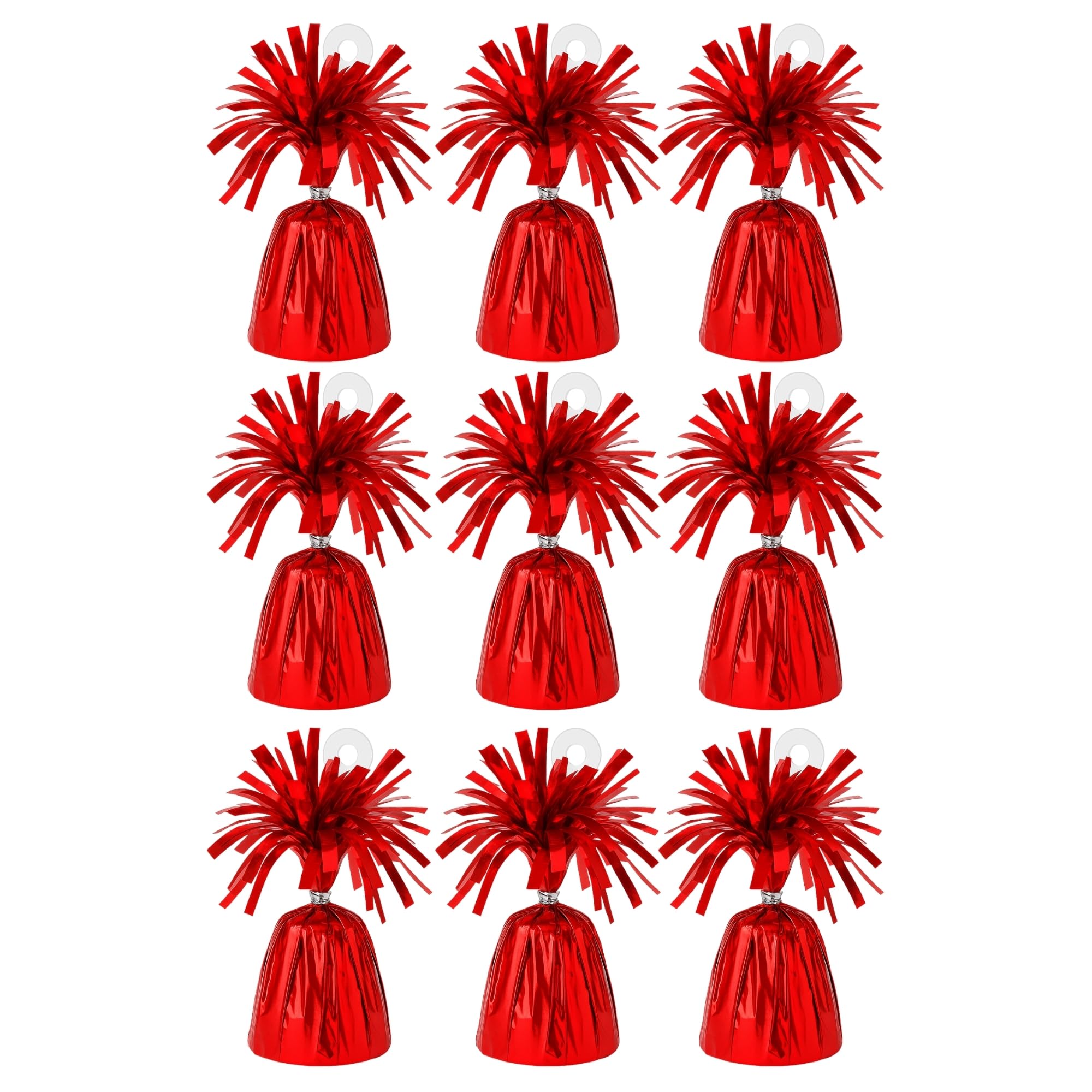 Foil Balloon Weights for Helium Balloons | Metallic Foil Balloon Holder | Birthday Parties, Events & Wedding Celebrations Decoration Accessory (Red, Pack of 9)