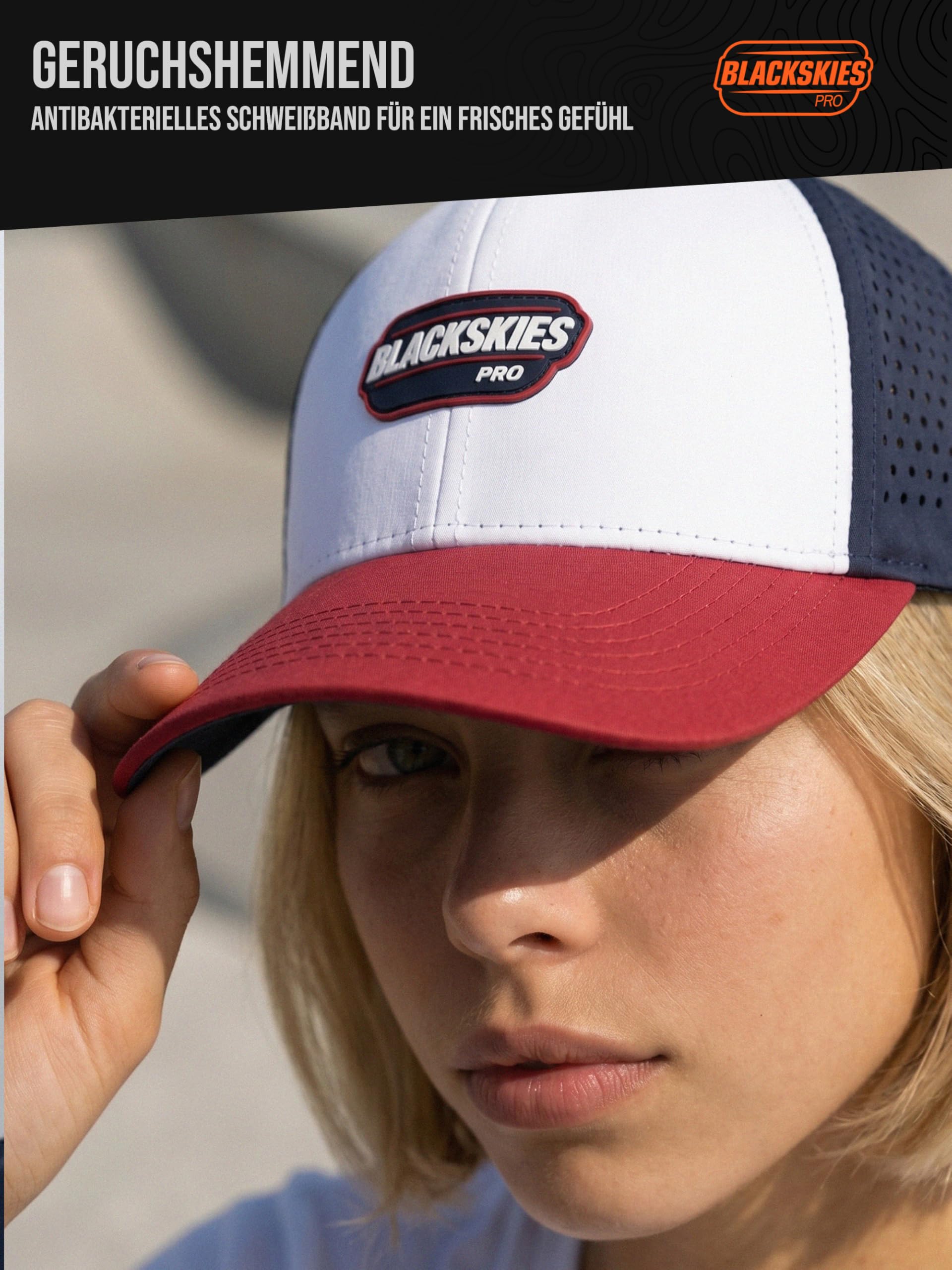 Blackskies® Pro Pulse Sport Performance Cap | Wasserabweisende Unisex Premium Baseball Kappe | Wassersport, Padel Gym Joggen Surfen Strand Tennis Herren Damen Cap - Basecap Männer Frauen