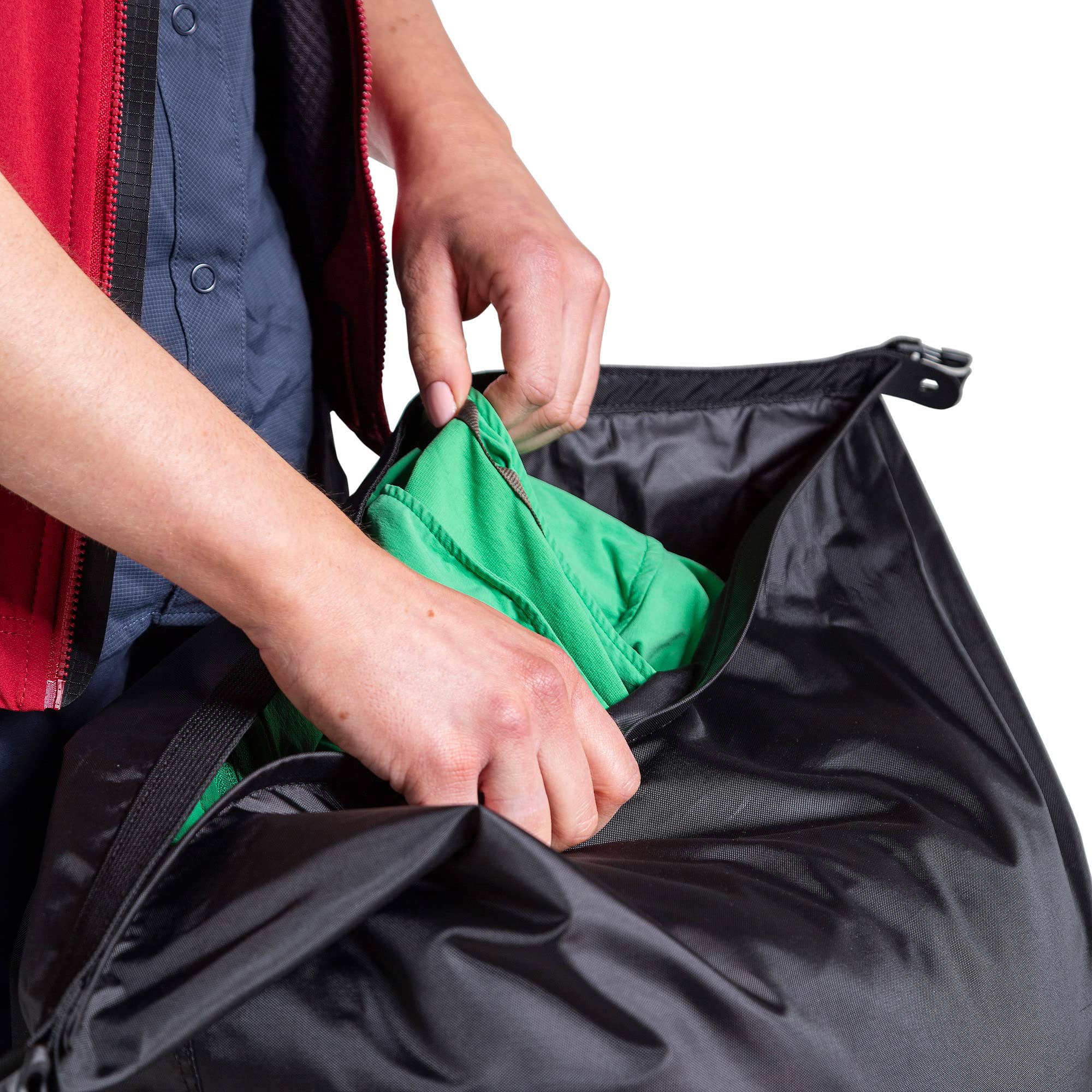 Tatonka Worek do pakowania Dry Sack 80 l, wodoszczelny, z rolowanym zamknięciem i zapięciem wtykowym, z poliestru pochodzącego z recyklingu, pojemność 80 l (czarny)