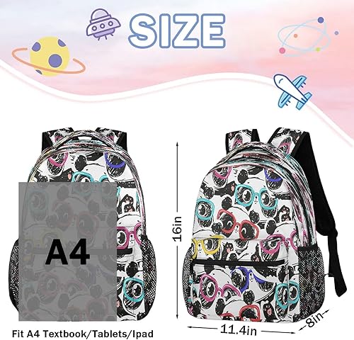 Miniatura 4 de Mochila escolar para adolescentes, niños y niñas, mochila para computadora portátil, mochila de viaje, Pandas, Mochilas Daypack