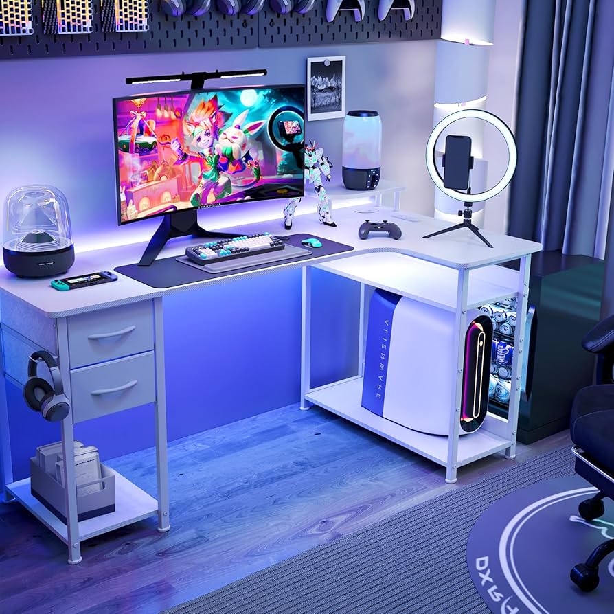 Amazon.co.jp: GTRACING ゲーミングデスク パソコンデスク L字  