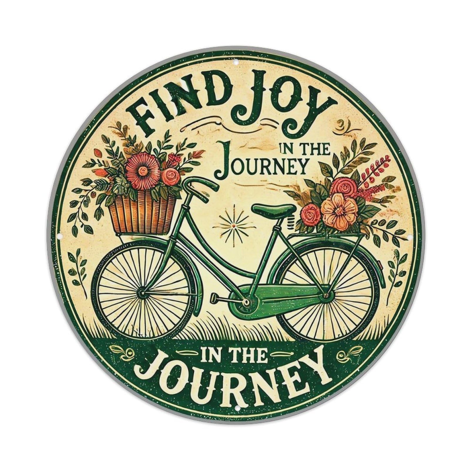Jdyansheng Vintage Find Joy In The Journey Tin Sign Metal Poster Metal Signs For Home Man Cave Bar Cafe Kitchen Laundry Room Wall Decorations 8X8 Inches