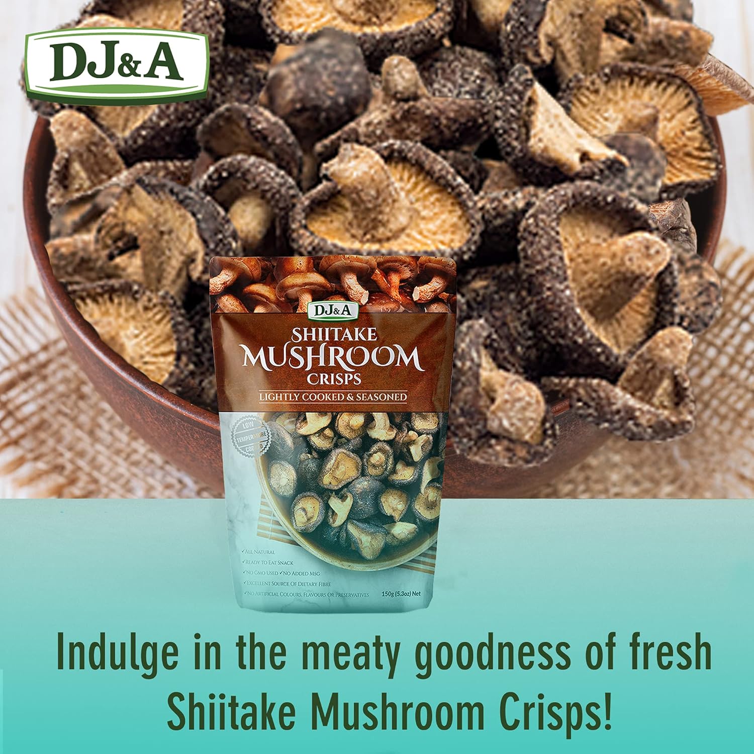 Shiitake Mushroom Crisps - Lightly Cooked and Seasoned 5.29 Ounce Per Bag (Pack of 3)