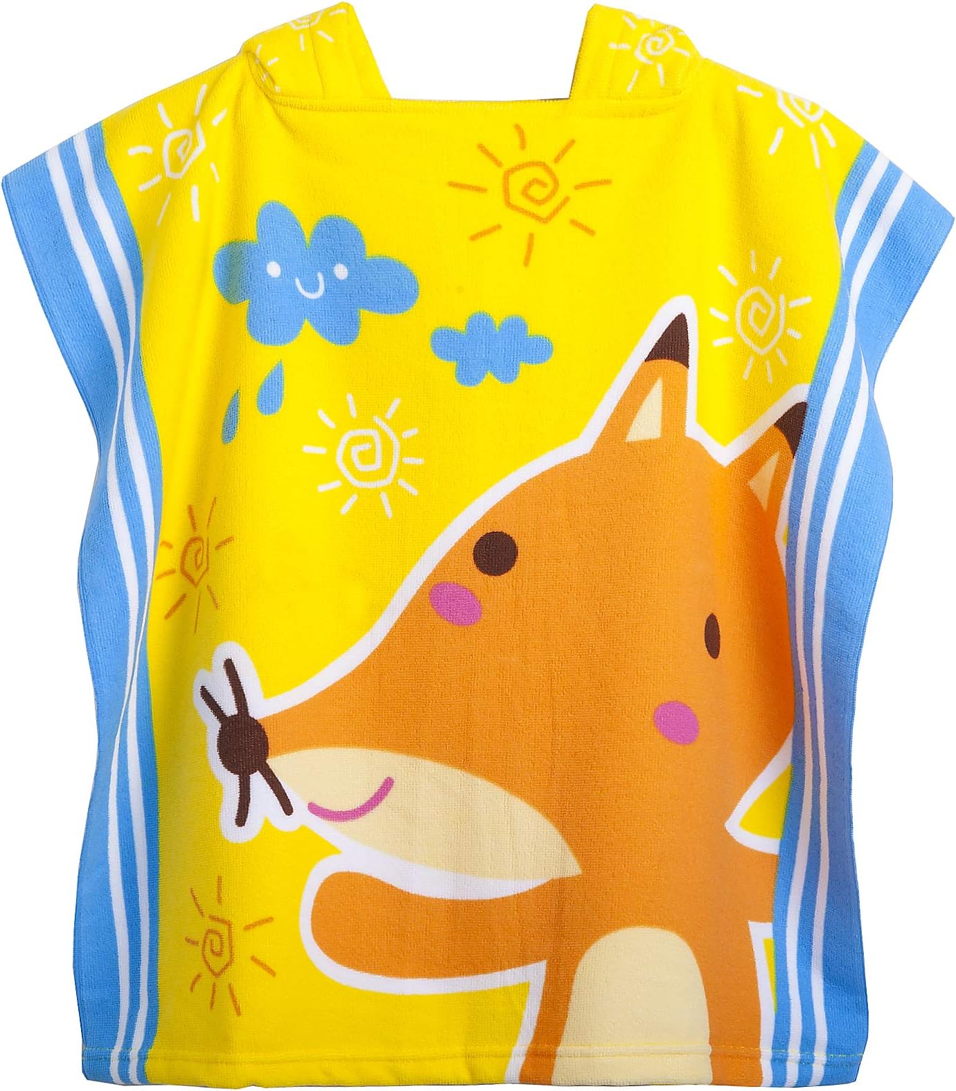Kids Hooded Beach Bath Towel for Age 2-7 Years - Swim Pool Coverup Poncho Cape Multi-use for Bath/Shower/Pool/Swim 24" x 48"(Little Fox)