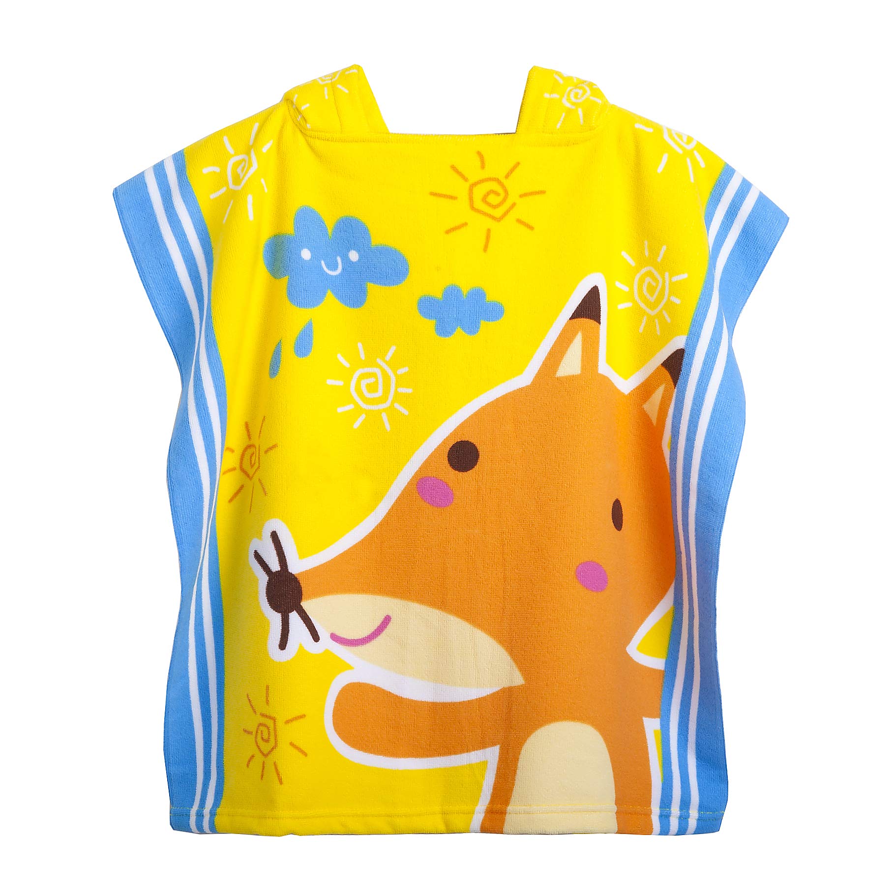 Kids Hooded Beach Bath Towel for Age 2-7 Years - Swim Pool Coverup Poncho Cape Multi-use for Bath/Shower/Pool/Swim 24" x 48"(Little Fox)