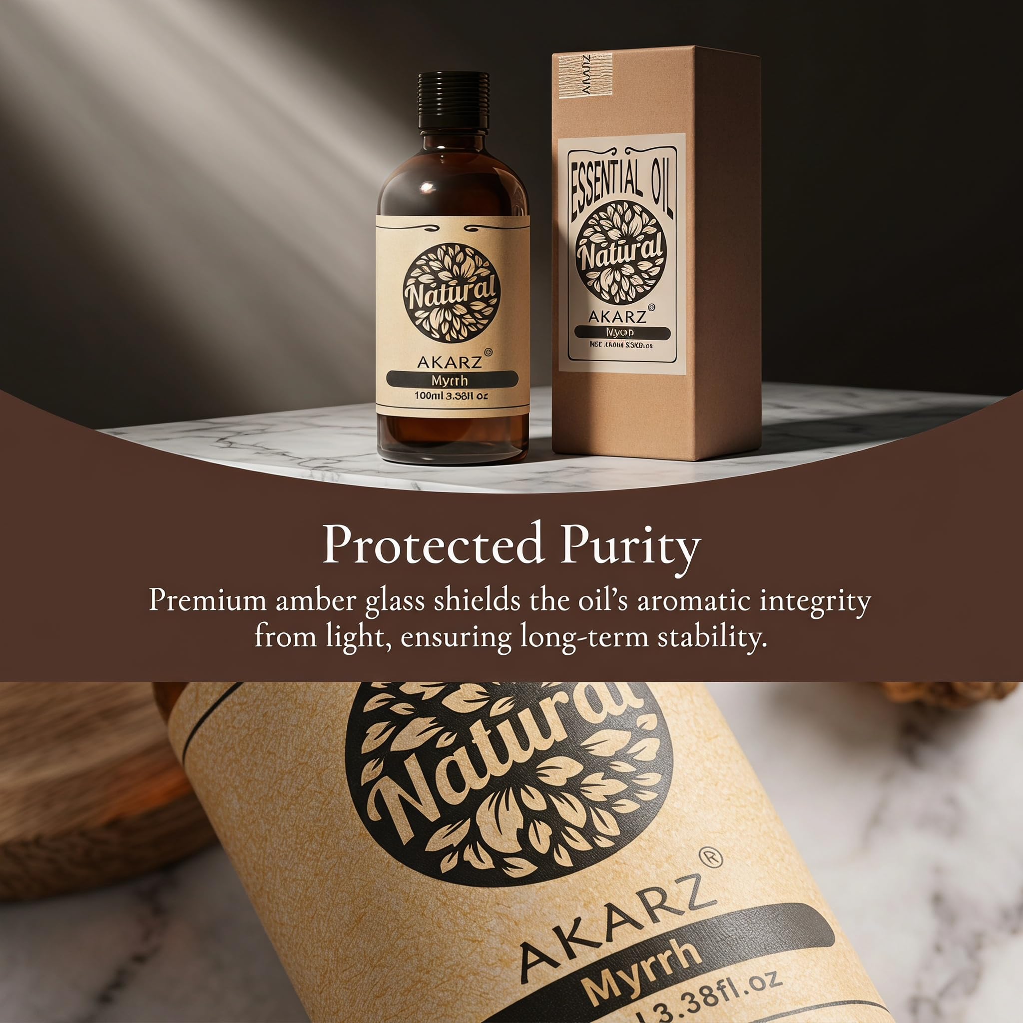 AKARZ 100ml Olejek esencjny z Mirry - Naturalny olejek aromatyczny do dyfuzorów, lamp aromatycznych i aromatów pomieszczeń