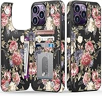 Vista 133 de LETO para iPhone 15 Pro Funda tipo cartera - Tapa tipo folio con patada - Diseños de moda - Tarjetero - Funda protectora para mujeres y niñas - 6.1