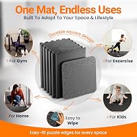 edukit Fekete Padlóvédő Szőnyeg Szett 24 db - 30,5x30,5 cm EVA Puzzle Matrac, Hőszigetelő Sportszőnyeg Edzőterembe, Garázsba, Kempingezéshez 6