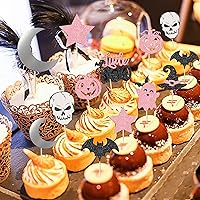 Vista 119 de Rsstarxi Paquete de 36 adornos para cupcakes de Halloween, bruja, fantasma, magdalenas, murciélagos, arañas, gatos, decoración de pasteles