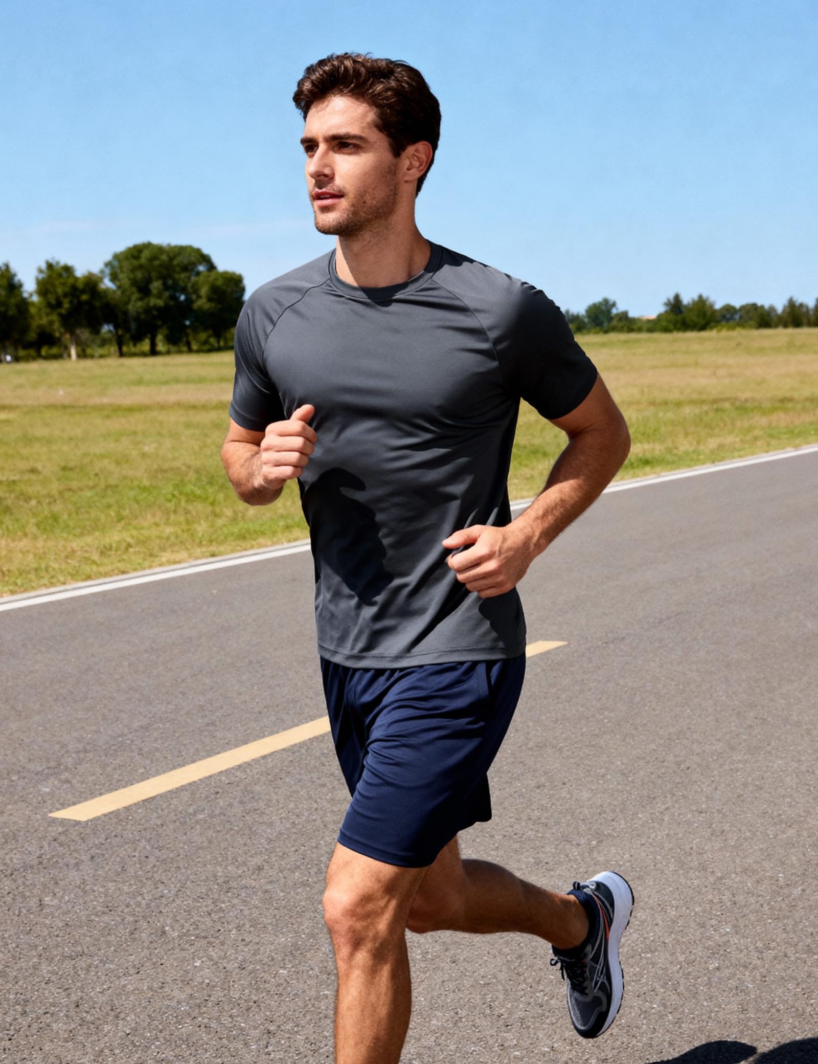 YIOIOWVY Paquete de 5 Pantalones Cortos Deportivos para Hombre con Bolsillos y Cintura elástica