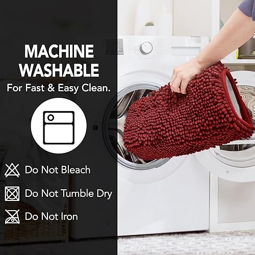 Miniatura 8 de Deconovo Alfombra de baño de 44 x 24 pulgadas, antideslizante, ultra absorbente, lavable a máquina, alfombra de microfibra para suelo de baño, hotel