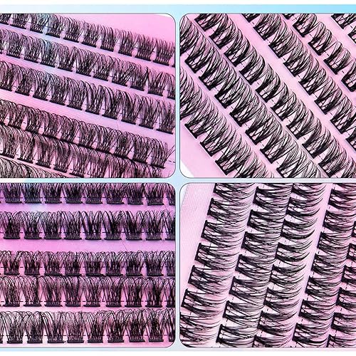 Miniatura 7 de Kit de extensión de pestañas para bricolaje, 280 unidades, racimo de pestañas individuales, 30D40D, racimos de pestañas naturales mixtas D, 0.354