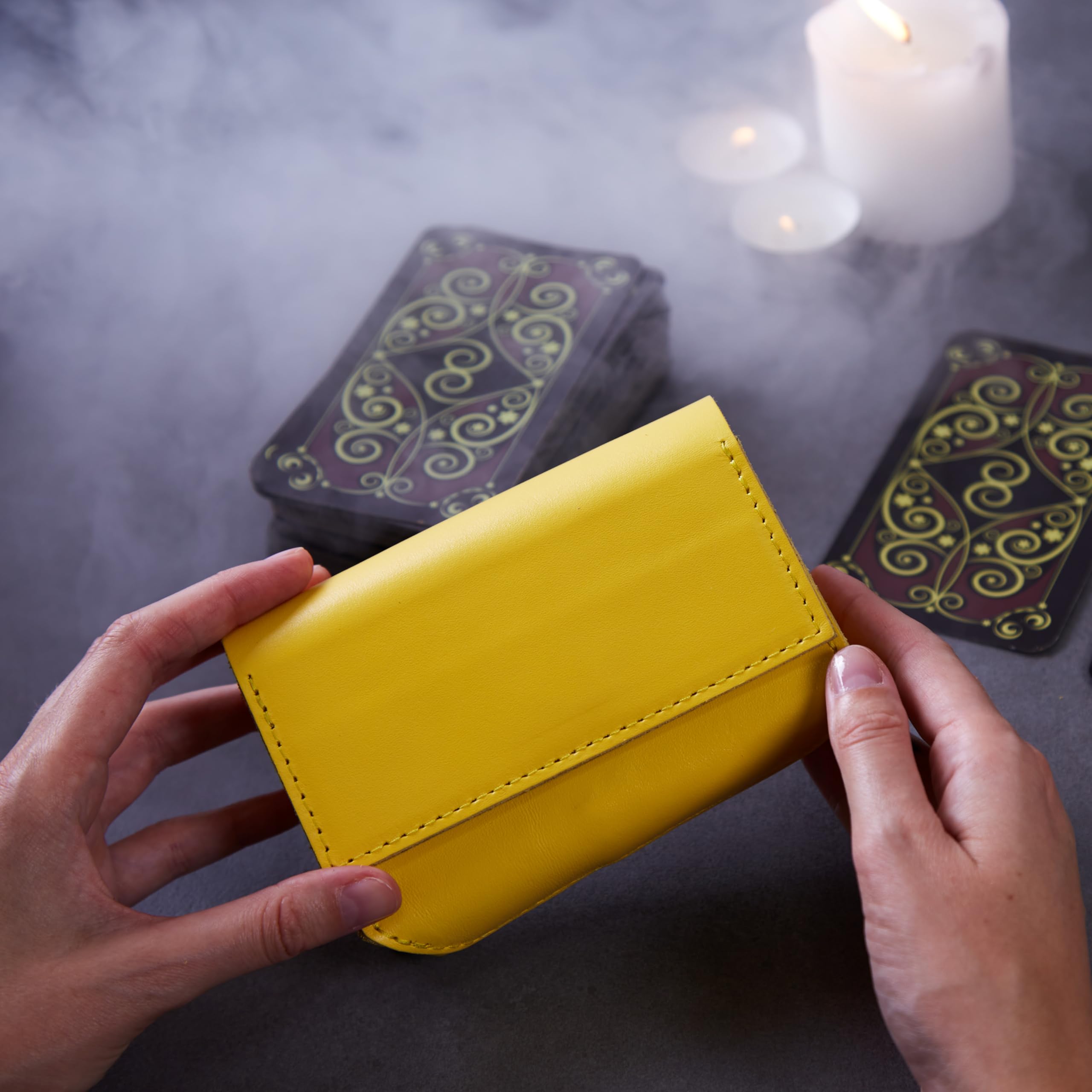 Amazon.com: INCARNE Tarot Box - Classic Yellow Genuine Leather