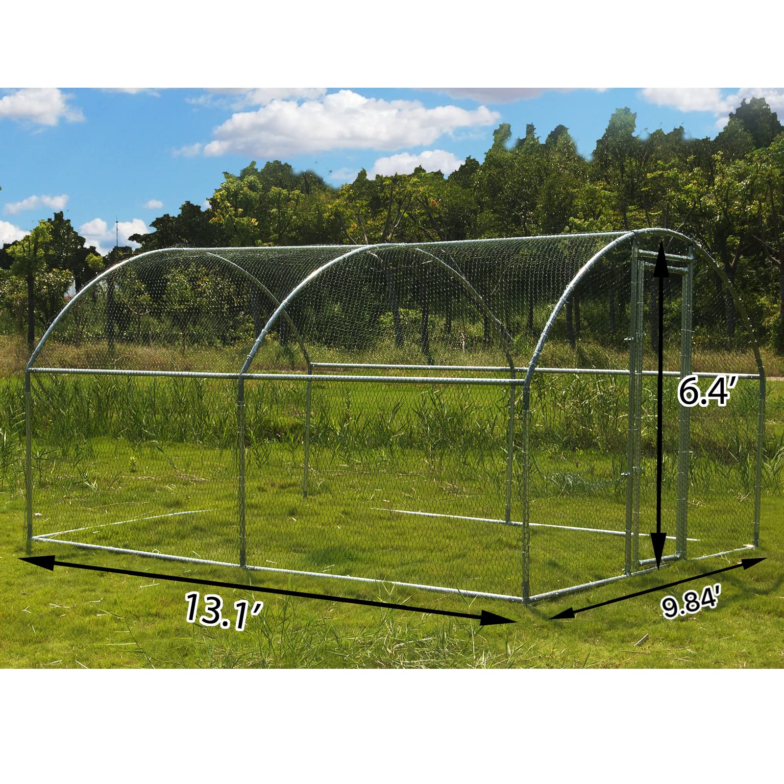 Large Metal Chicken Coop Walkin Poultry Cage Hen Run House Rabbits