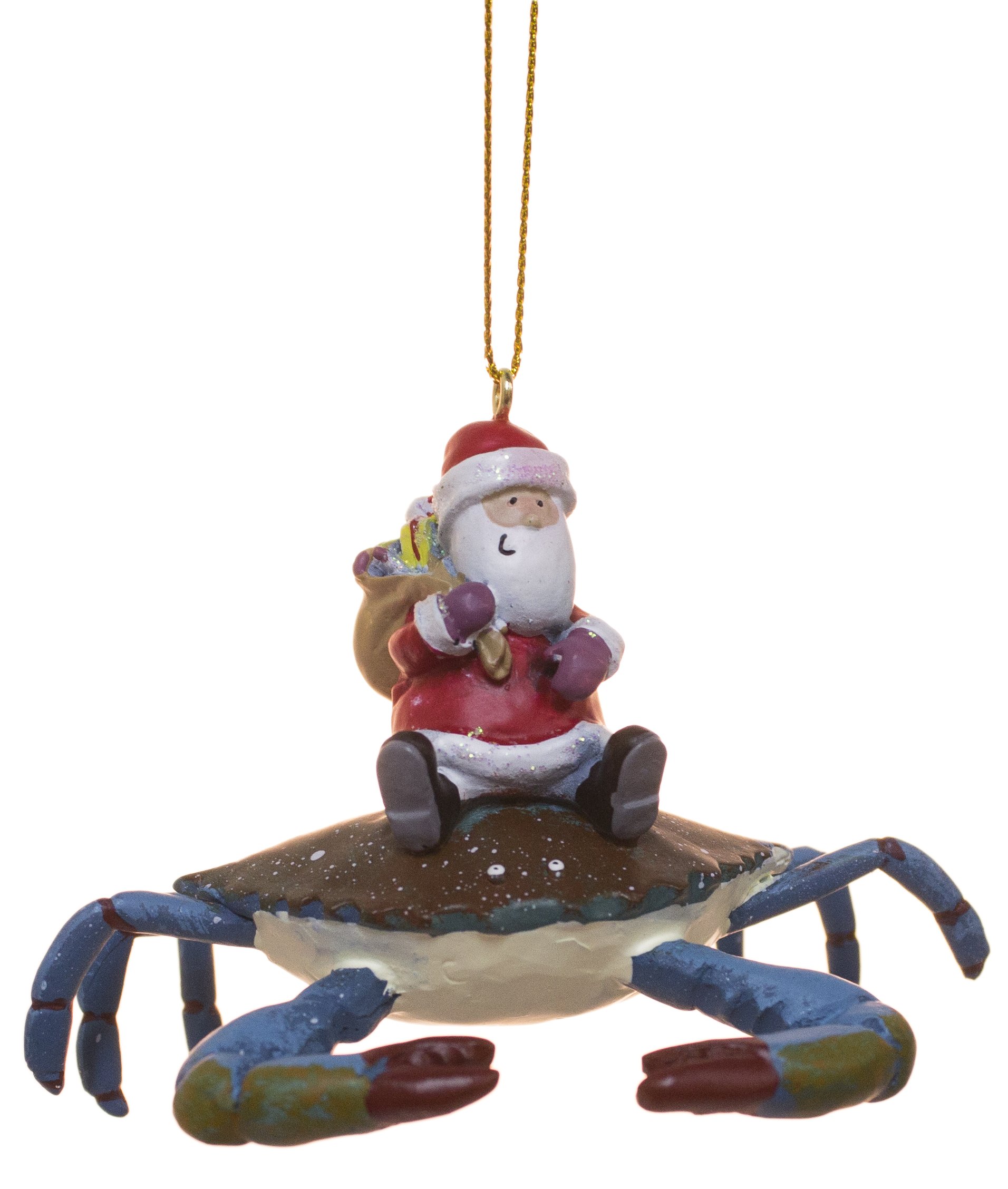 Cape Shore Santa Riding Maryland Blue Crab Christmas Holiday Ornament