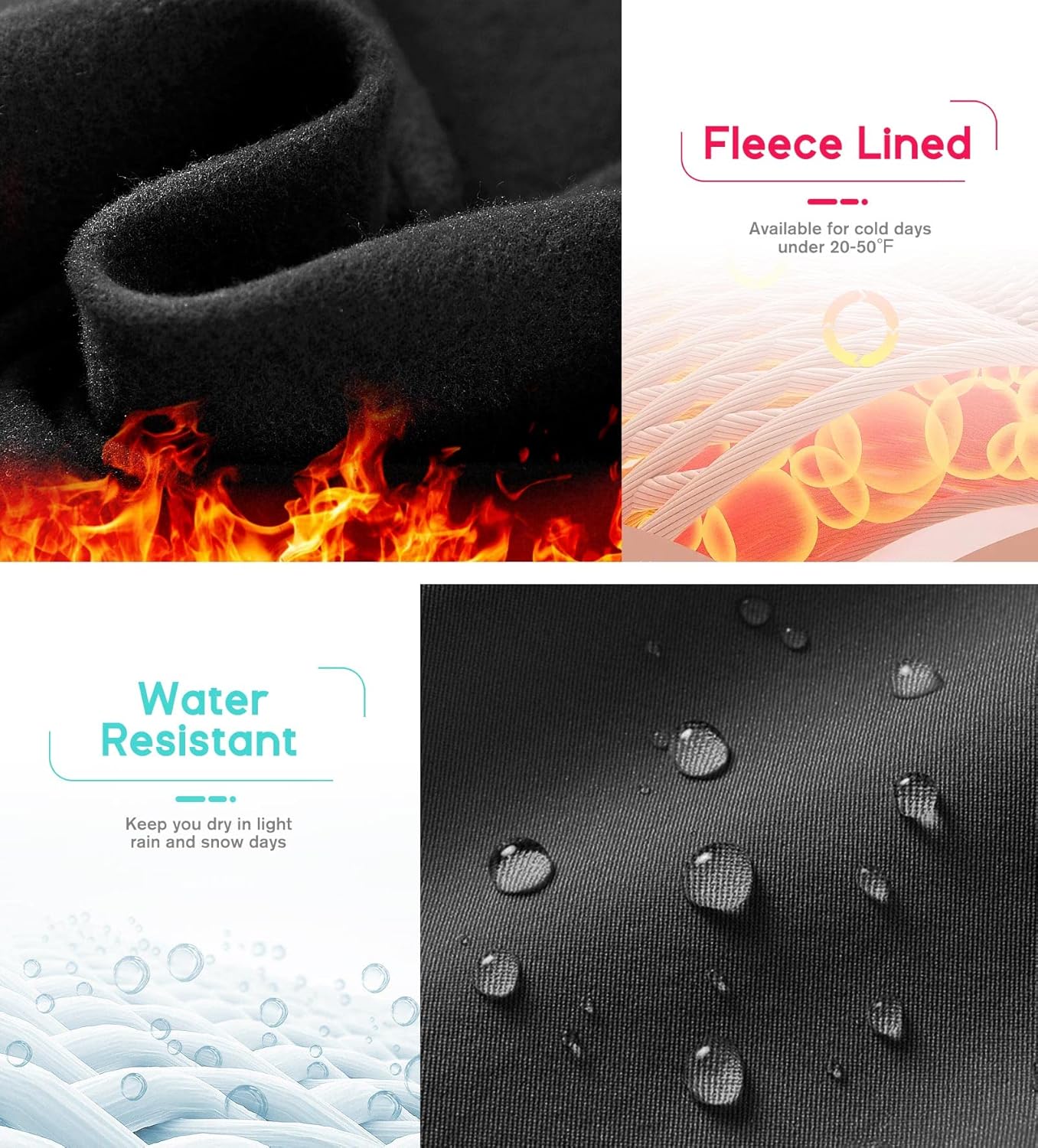 IUGA Water Resistant Fleece Lined Leggings Women Warm Winter Thermal Pants with Pockets for Hiking Yoga - Image 4